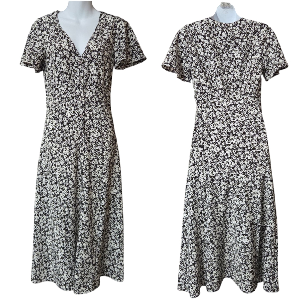 Levi's Black and White Floral Midi Dress